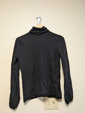 Marina Luna 100% Merino Wool Turtleneck Top Black Size M